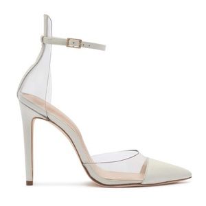 Aldo white clear heels